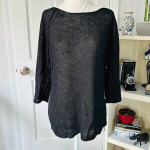 Maria Di Ripabianca 100% Linen Pullover Open Knit Sweater (size 8)